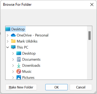 Select root folder